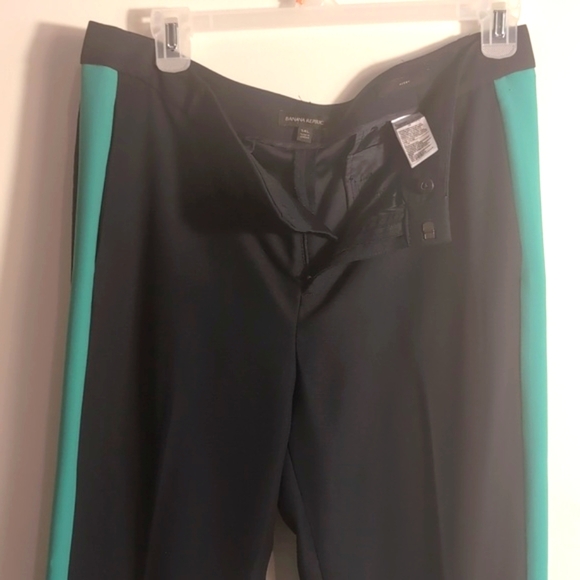 Banana Republic Avery Black with green trim Trousers Size 14Long - Picture 8 of 12